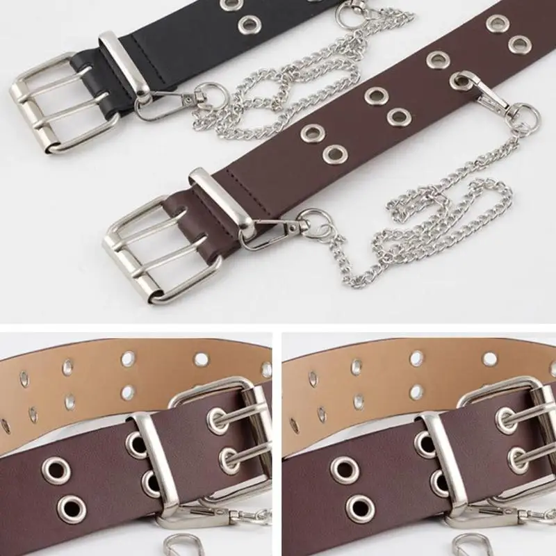 

Women Belt Leather Pin Buckle Belt Punk Fashion Casual Alloy Pin Buckle Belt Women Chain Belt Waist Belt Chain Punk Waistband