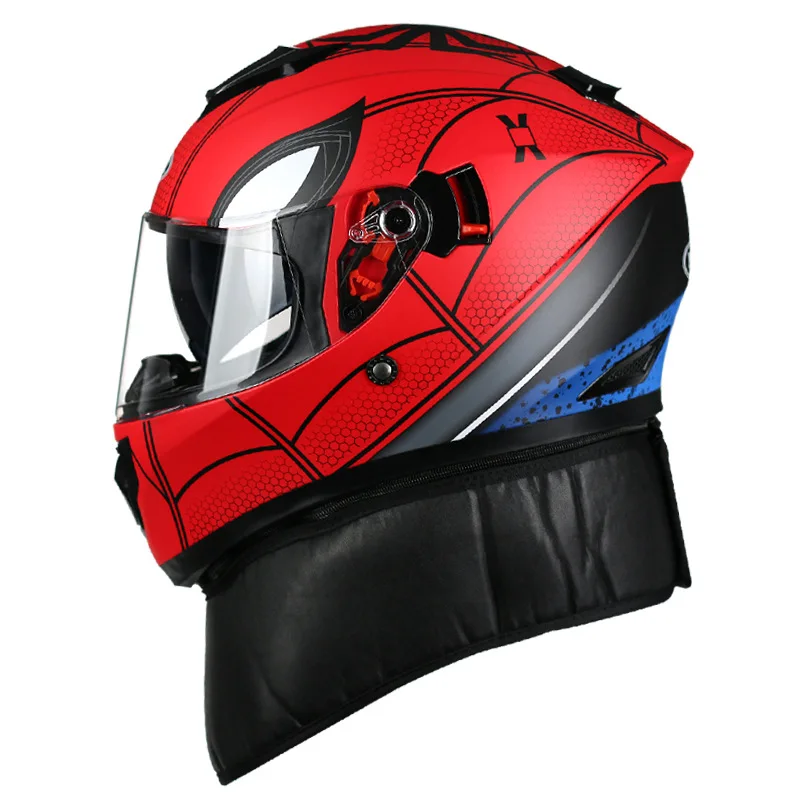 

YEMA Helmet Motorcycle Helmet Full Cover Helmet Double Mirror Male and Female Winter Safety Hat With Scarf