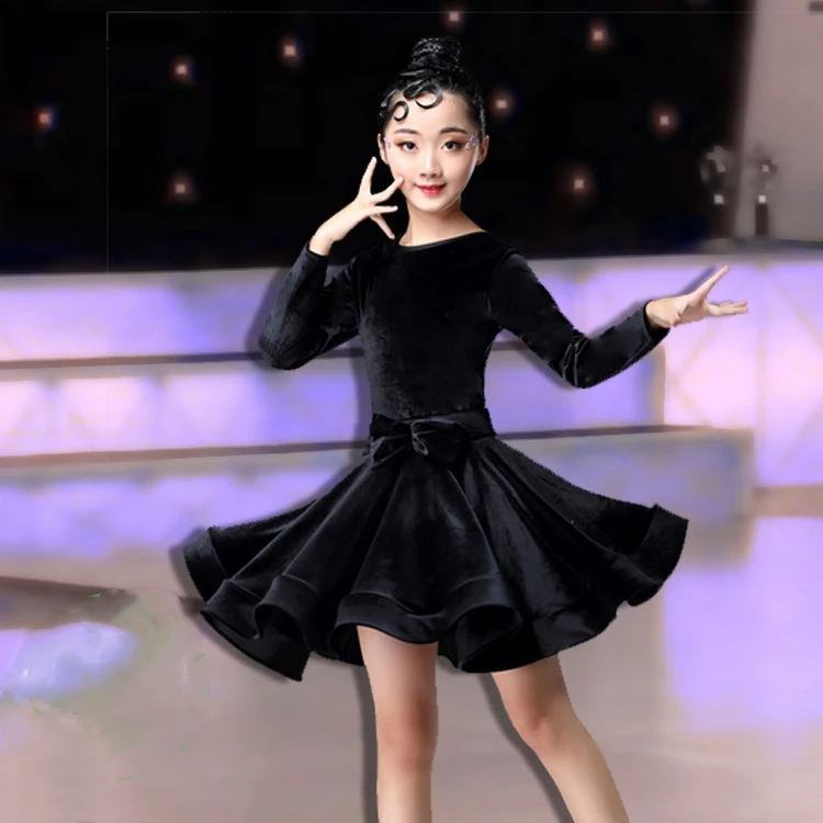 Модная детская юбка для румбы самбы ча-Танго стандартное платье девушек из