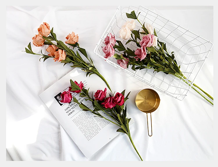INS стиль искусственные Винтажные розы декор стола цветы для косметики вино фото