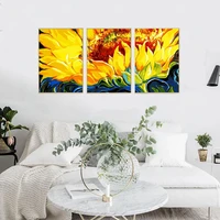 gatyztory 3pcs painting by numbers for adults sunflower handpainted oil painting canvas diy gift home decor 40x50cm