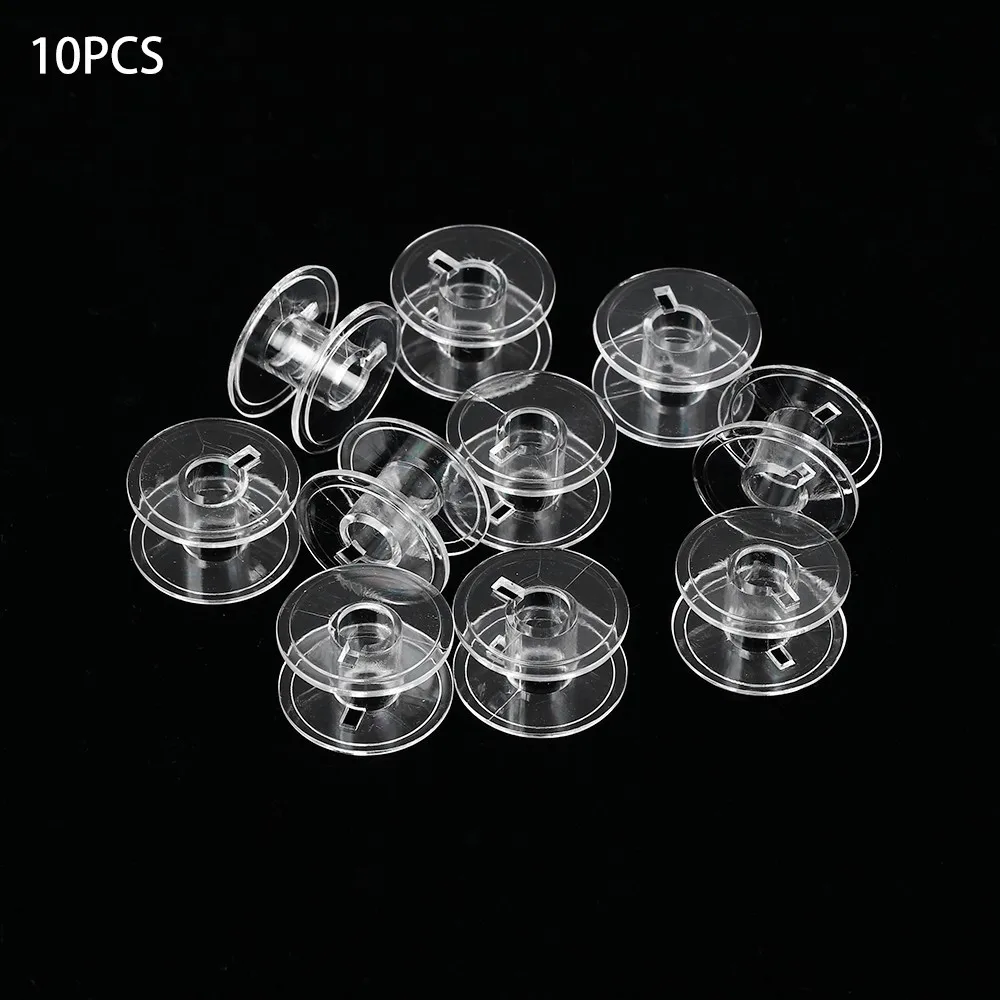 10Pcs Thread Bobbin Plastic Transparent Empty Coils For Brother Janome Singer Linen Spool Craft Storage Holder Sewing Machines