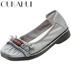 OUKAHUI весенние 2021 новые женские балетки из натуральной кожи с квадратным носком на низком каблуке мягкая подошва удобные женские лоферы ручной работы на плоской подошве