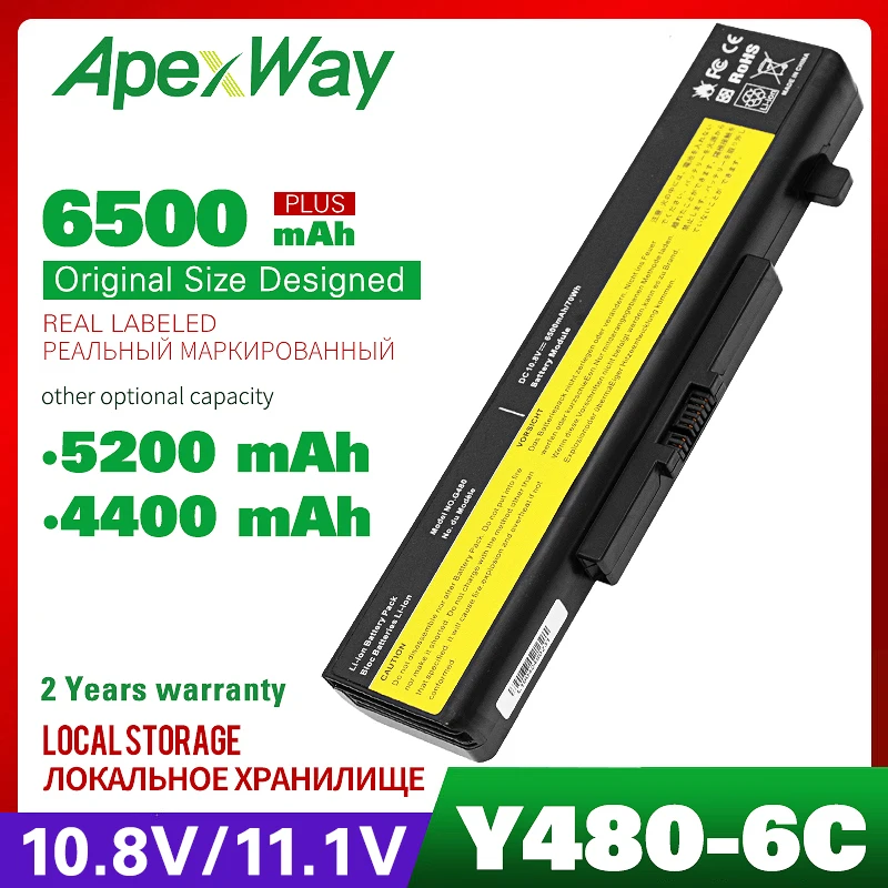 Apexway Laptop Battery for Lenovo Y580 G510 G580 G710  Z480 Y580P Z580 Z585 Z485 L11M6Y01 L11S6Y01 L11L6Y01 L11P6R01 L11S6F01