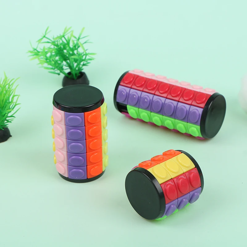 

New 3d Color Magic Tower Stress Cube Puzzle Toy Cube Kids Adult Color Cylinder Sliding Puzzle Sensory Toy