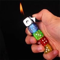novelty and funny dice type lighter can be filled with butane lighter body led flashing cute gift cigarette accessories