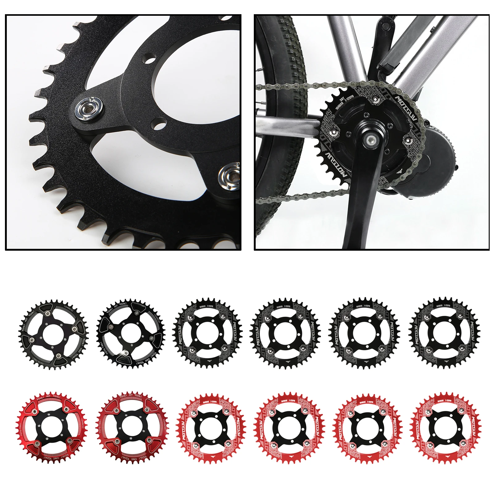 

E-Bike Chainring 104BCD Chain Wheel Repair Sprockets Chain Ring Replacement