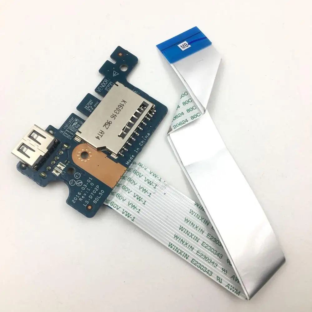 Оригинальный Для HP 15 AY ноутбук USB кард ридер доска с кабелем LS D702P NBX0001ZP00|USB-хабы| |