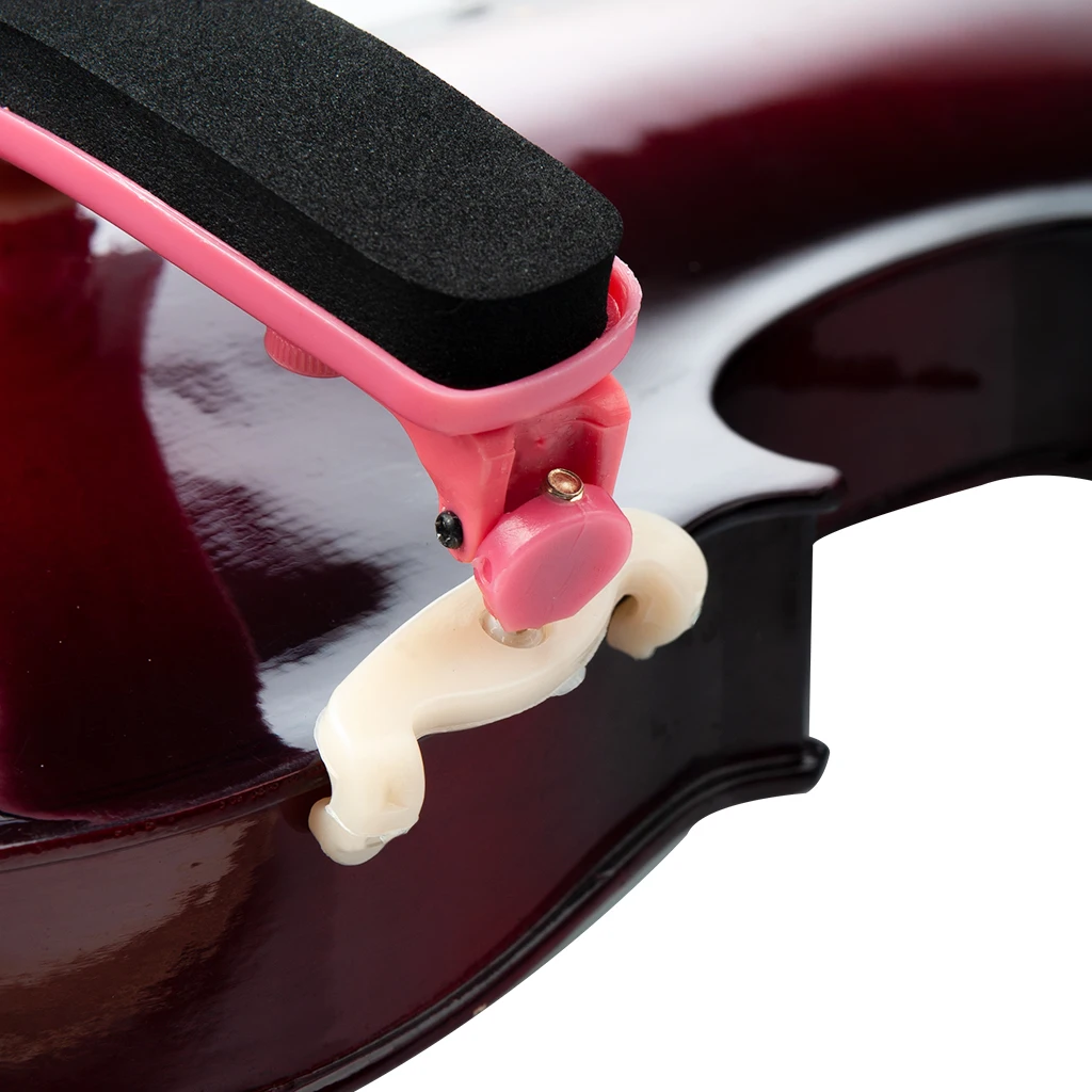 

1/2 1/4 Violin Shoulder Rest Pads Plastic Adjustable Shoulder Violins Rest, Pink