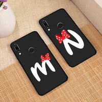 cute cartoon couple silicone bow cover for xiaomi redmi note 10 6 7 8 9 pro 9s 9a 9c tpu bow silicone soft phone case cover