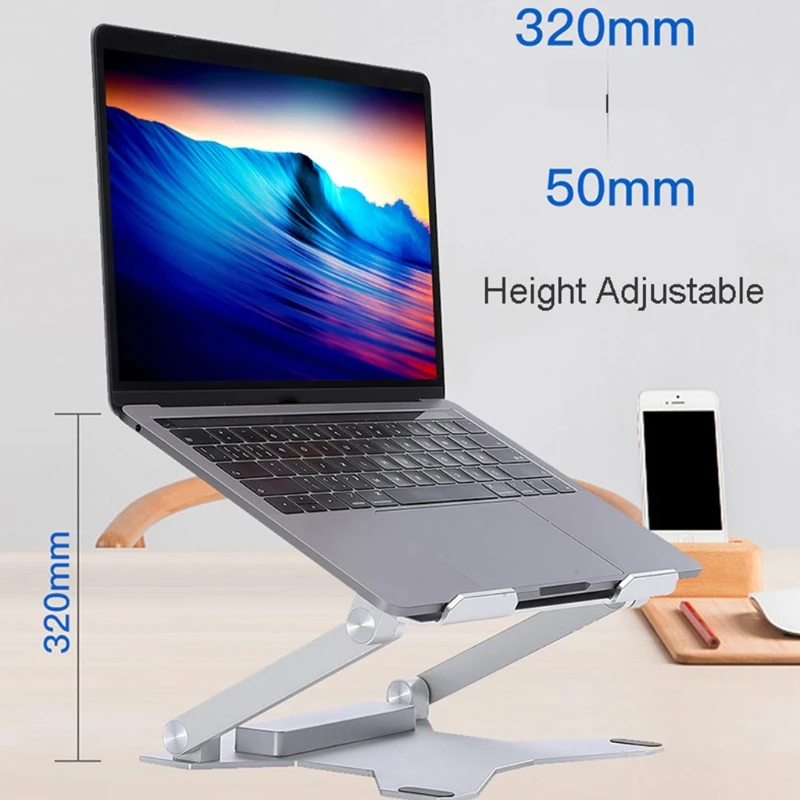 

Складная подъемная Алюминиевая Подставка для ноутбука, эргономичный, легкий и прочный, рассеивание тепла для ноутбука 11-15,6 дюймов