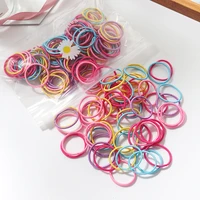 100pcsset girls hair bands girls hair accessories candy color elastic rubber band hair band children ponytail holder bands