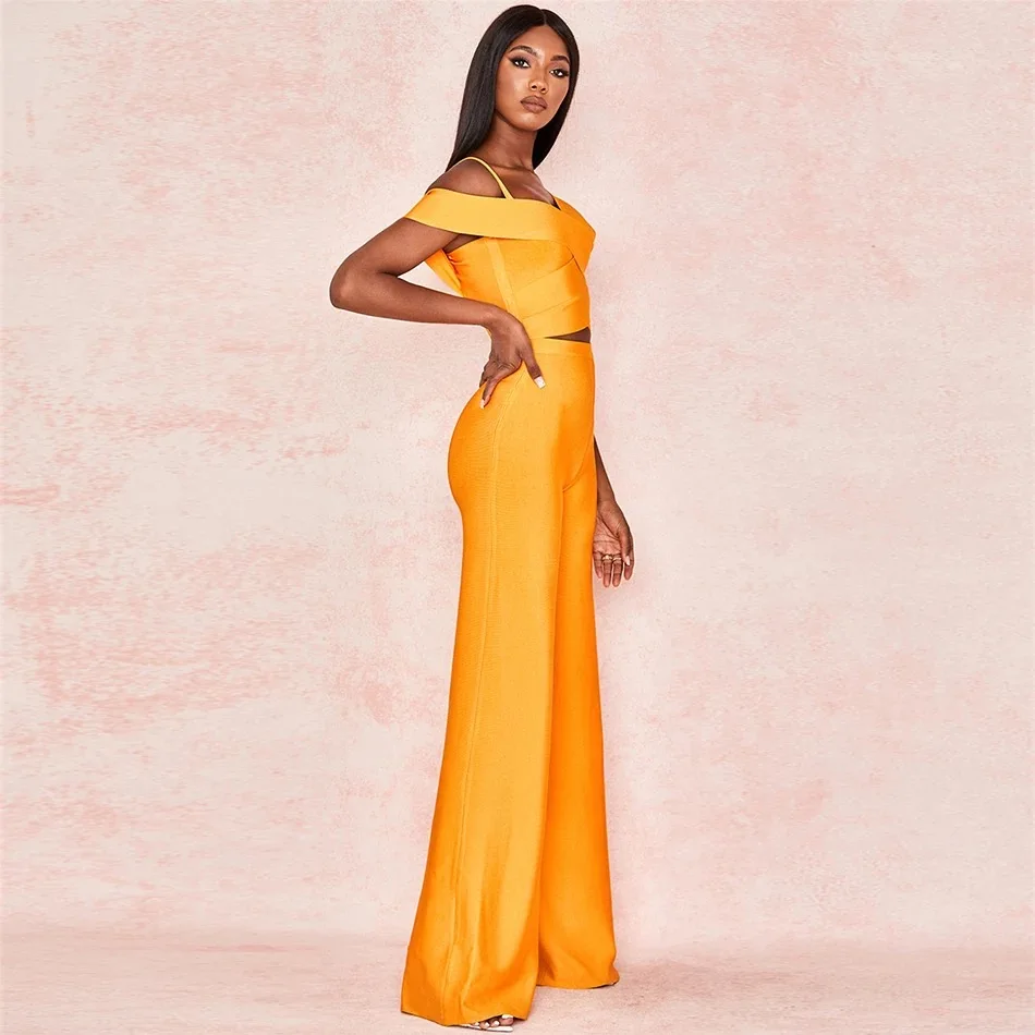 Модные черные/оранжевые костюмы на молнии сзади для вечерние в стиле