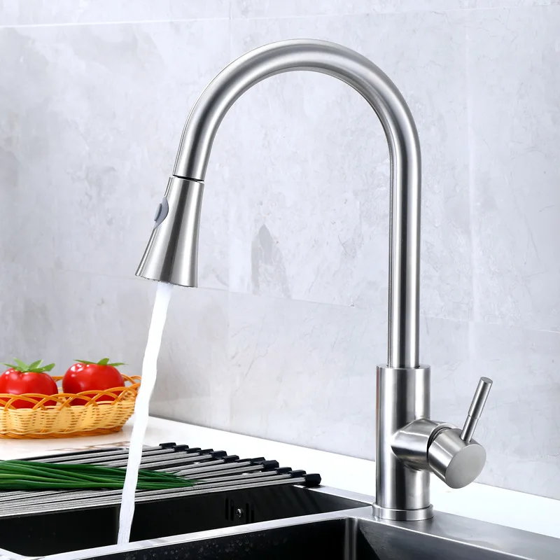 1270-M-BRUSHED Кухонный кран Senducs сенсорный кухонный кран из качественной нержавеющей стали выдвижной датчик кухонный кран сенсорный кран кухонный кран - Цвет: 1270-M-BRUSHED