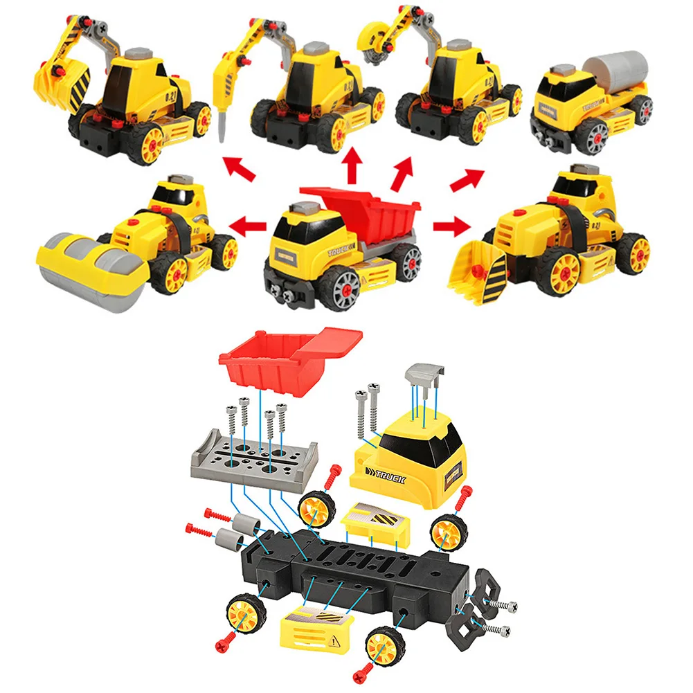 

7 In 1 Engineering Intelligence Development Kindergarten Building Play Home Early Educational Truck Car Toys Construction DIY