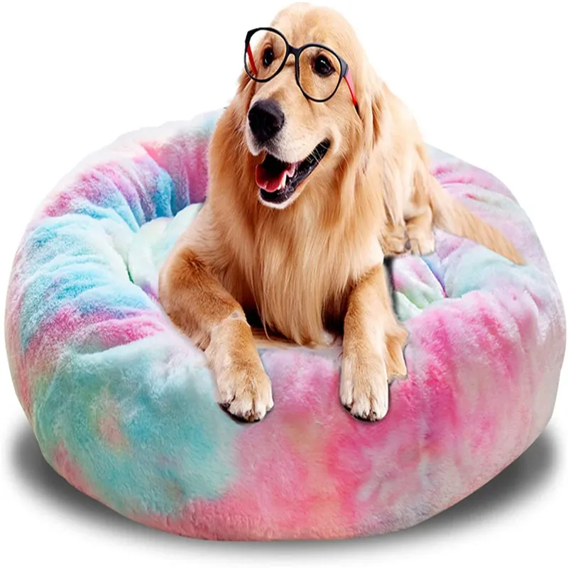 

Round Dog Beds Sofa House Pet Cat Bed Dogs Basket Cushion Pet Products Soft Plush Best Cat Bed Cat Mat Animals Sleeping Sofa
