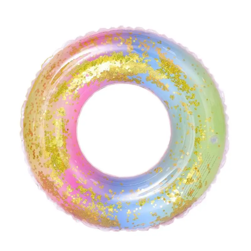 

Pool Sequined Gradient Swimming Gitter Floats Party Translucent Ring for Toys Rainbow Adult Beach Circle Water Summer Inflatable