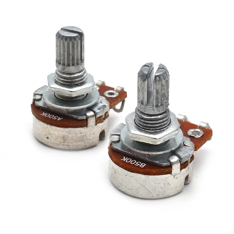 2 stücke a500k250k potentiometer keil kleine topf elektrische gitarre bass wirkung amp tone volume 15mm welle teile free global shipping