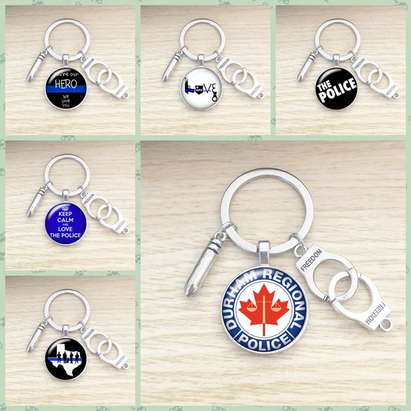 Новейший брелок для ключей из эко-сплава с рисунком Я люблю полицию | Украшения и