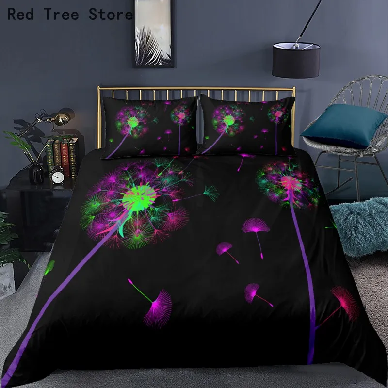 Одуванчик растения пододеяльник 3d печать роскошный цветочный Комплект
