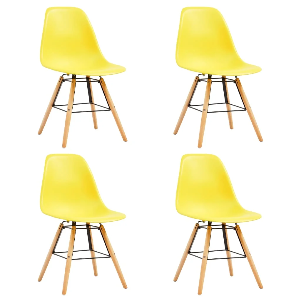 

Dining Chairs 4 pcs Yellow Plastic