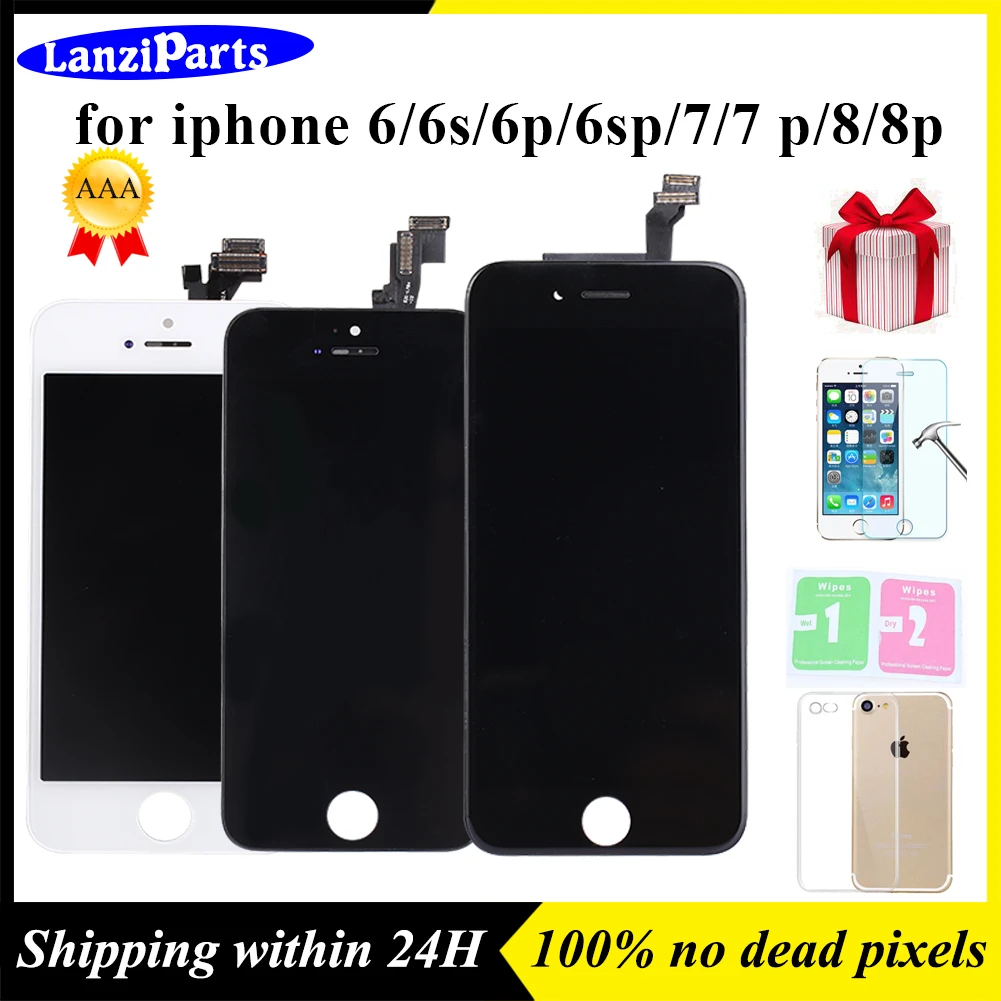 Качество AAA ЖК дисплей для iPhone 5s 6 6S Plus сенсорный экран дигитайзер сборки без битых