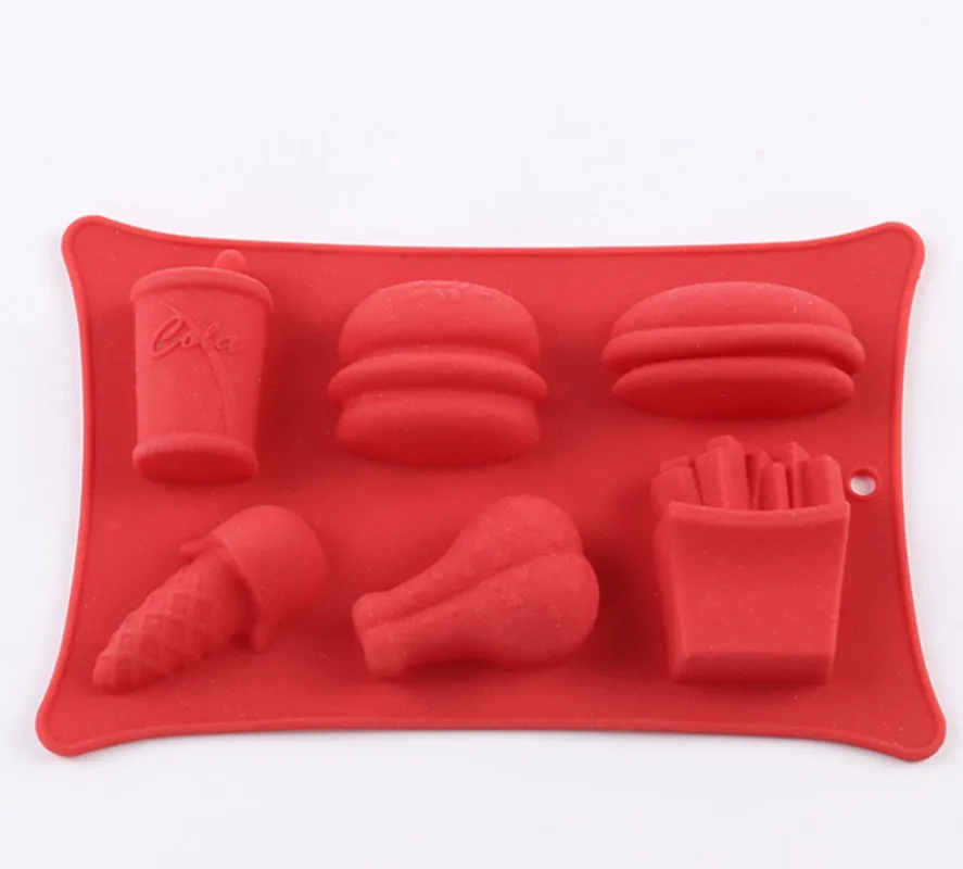 1 шт. 6 отверстий гамбургер для Кокс колы и т. д. силиконовая форма торта шоколадная