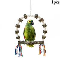 parrot swing anti biting wooden bird swing perch parrot hanging toy with tassel cage hanging decoration bird accessories