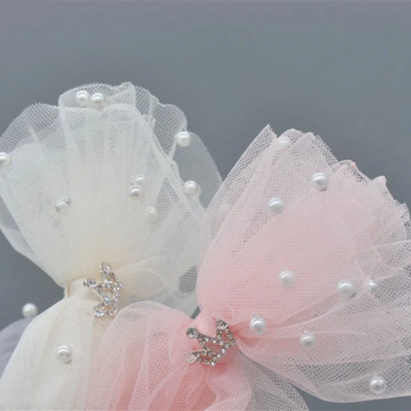 

Baby Kids Girl Headwear Sweet Children Tiara With Lace Bow Hairpin Toddler Girls Hair Accessories Princess Hair Clips