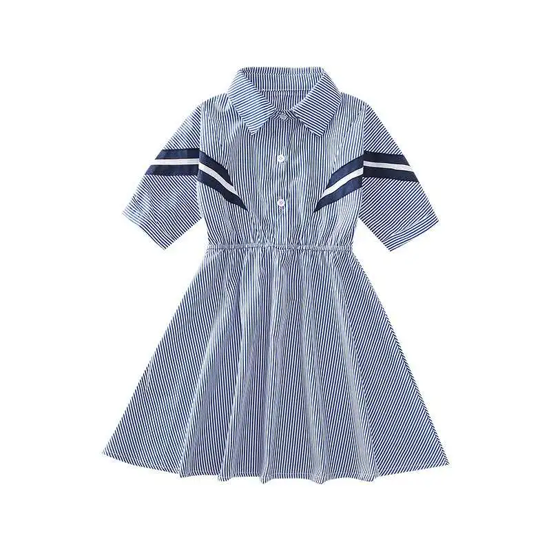 Girls' dresses summer 2020 new children's striped princess girls middle-aged short-sleeved | Детская одежда и обувь