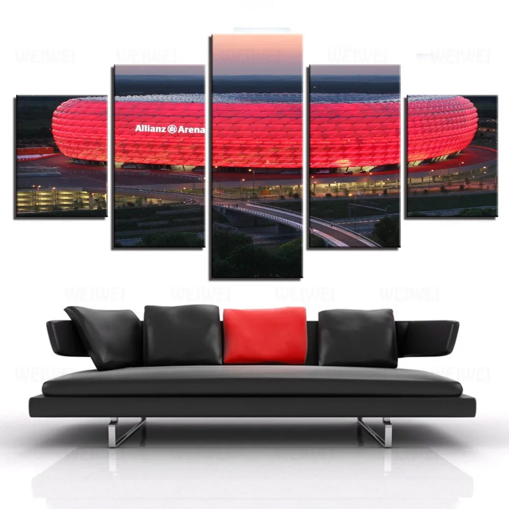 5 шт. Баварией Allianz Arena HD напечатанная Картина на холсте тему спорта по