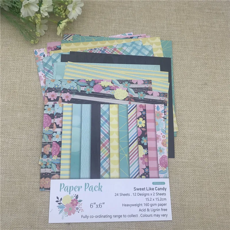 6 &quotX6&quot сладкий как конфеты узорной бумаги Скрапбукинг бумажный пакет бумага