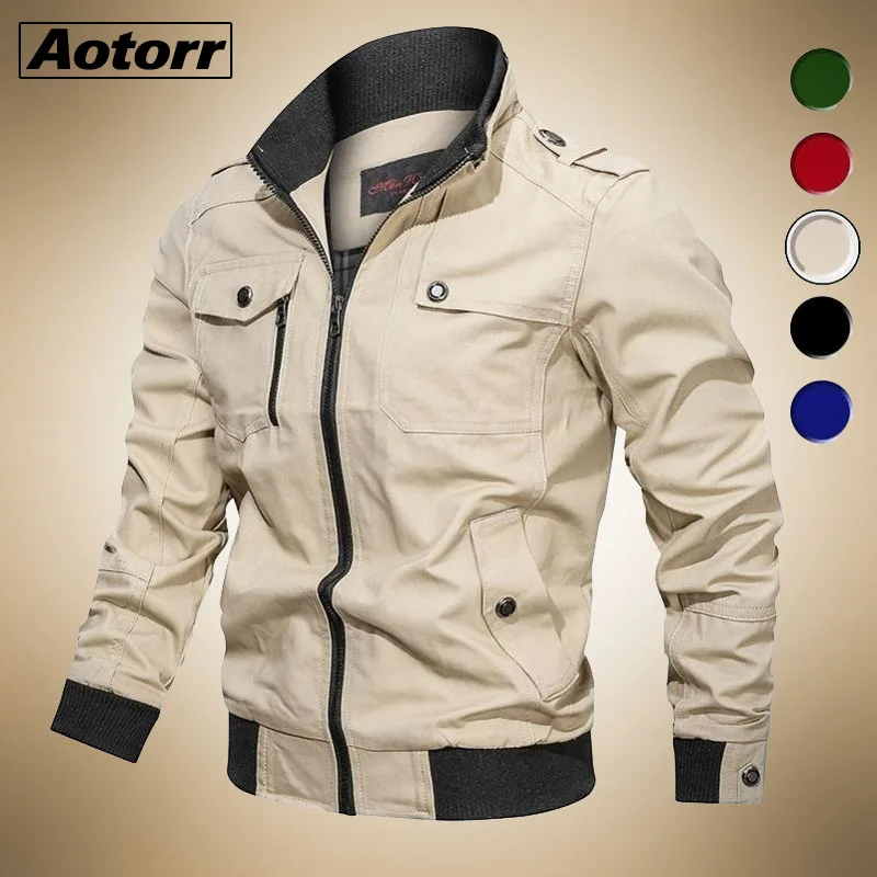 

Men Military Jacket Spring Autumn Cotton Pilot Jacket Coat Mens Bomber Windbreaker Jackets Cargo Flight Jacket Jaqueta Masculina