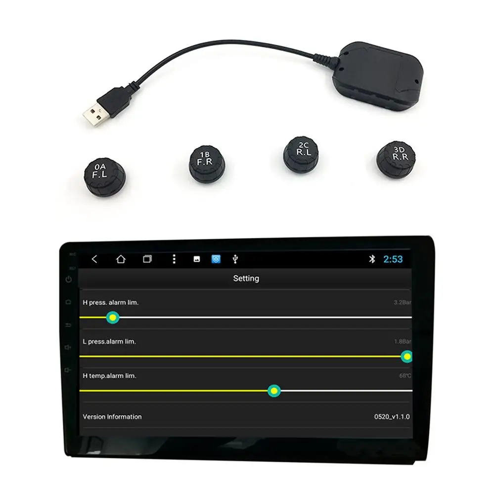 USB-датчик давления в шинах TPMS внешний датчик для Android-навигации система