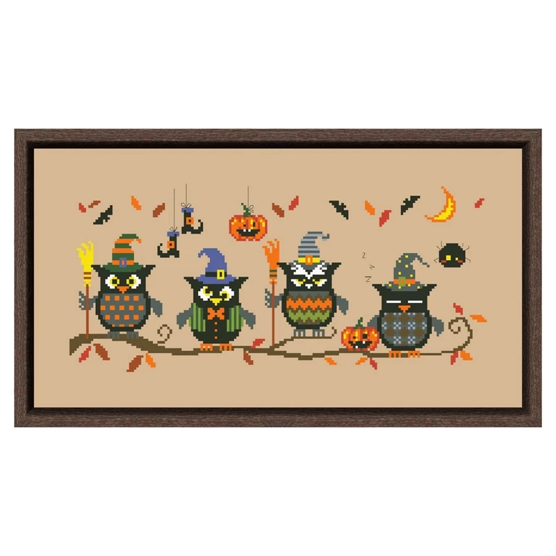 Набор для вышивки крестиком Сова хлопковая нить 18 карат 14 11 льняная вышивка