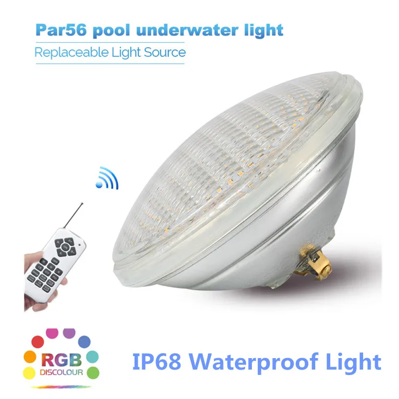 Фото Par 56 подводный светодиодный светильник для бассейна IP68 AC12V RGB-светильник