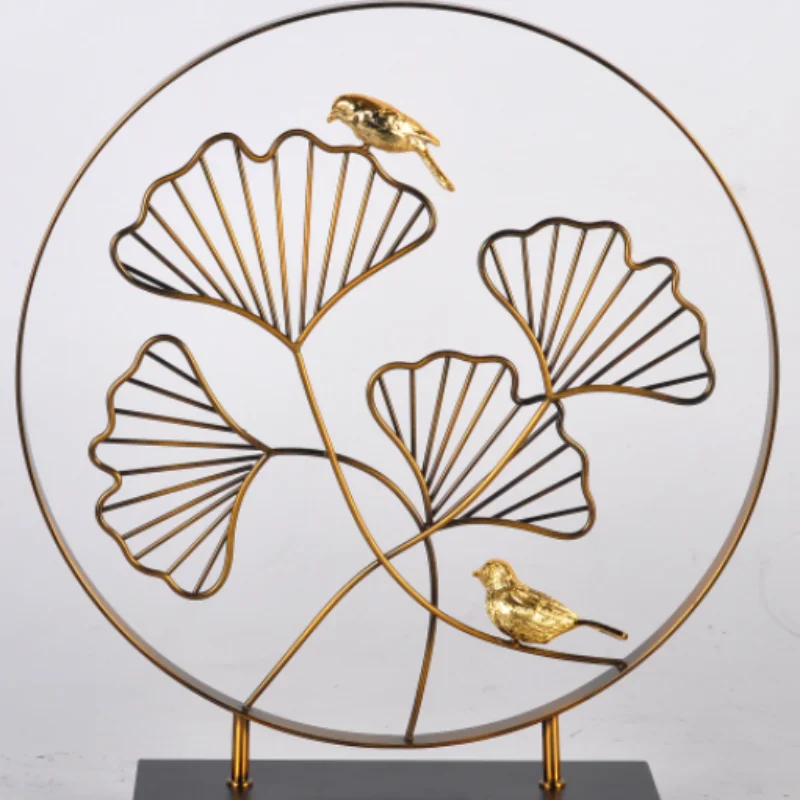 

Новинка, домашнее мягкое украшение в китайском стиле, аксессуары для украшения комнаты, крыльца, металлическое украшение в виде листьев