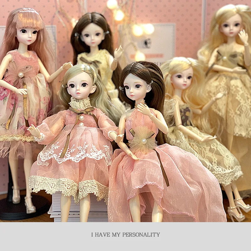 

Adollya 1/6 BJD Doll 30cm Ball Jointed Swivel Doll 11 Movable Joints Princess With Dress Toys For Girls Kawaii 1/6 Doll Kid Gift