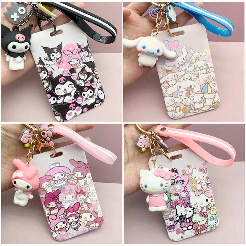 

Sanrioed Kawaii Мультфильм Mymelody kt cat Kuromi Cinnamoroll Защитная карточка для кампуса милая кукла брелок для ключей сумка для автобуса метро