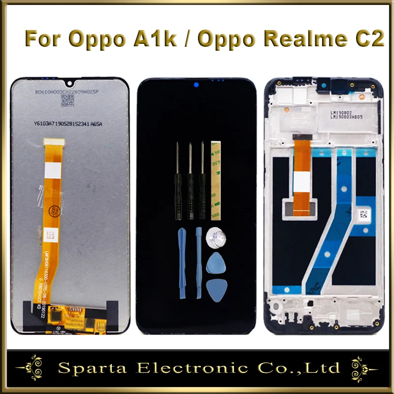 ЖК дисплей для Oppo A1k CPH1923/для Realme C2 RMX1941 RMX1945 сенсорный экран дигитайзер в