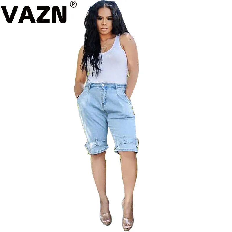 Горячая Распродажа Модные женские джинсовые штаны VAZN с вырезами на бедрах