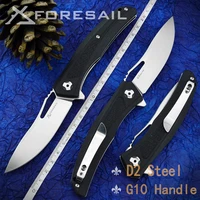 foresail new pocket folding knife d2 blade axis system 4 5in g10 handle black camping outdoor self defense hunting cutter edc