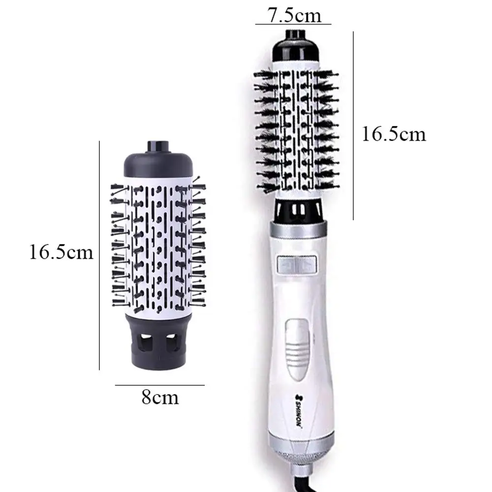 Hair Dryer Brush,Salon Negative Ionic Hair Dryer and Volumizer, 2 Detachable Auto-rotating Curling Brush