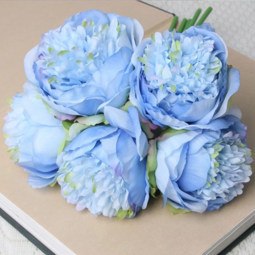 

Wedding Bouquet Roses Artificial Holding Flowers For Bride Home Party Wedding Decoration Fake Plants Photographic Props
