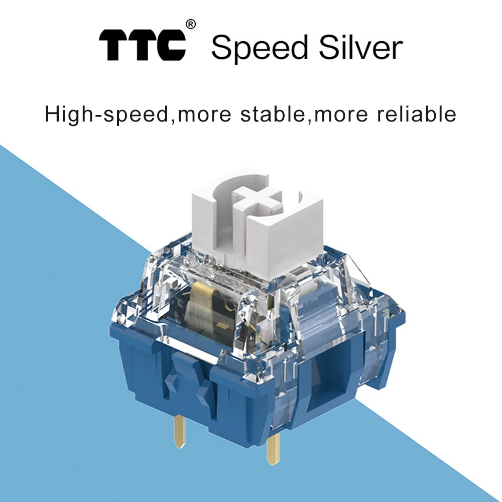 TTC Speed Silver Switch Mechanical Keyboard Linear Axis 45g Customize 3 Pin table Dustproof Prevent Accident Click Double Spring