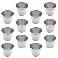 12pcs stainless steel shot cups portable drinking tumbler spirits cup cups sauce holder 45ml
