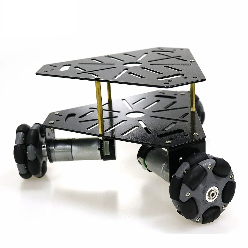 3WD Omni Wheels Robot Car Chassis Stain Steel Frame With 3pcs DC 9V Motor For DIY Toy Owi Competition | Игрушки и хобби
