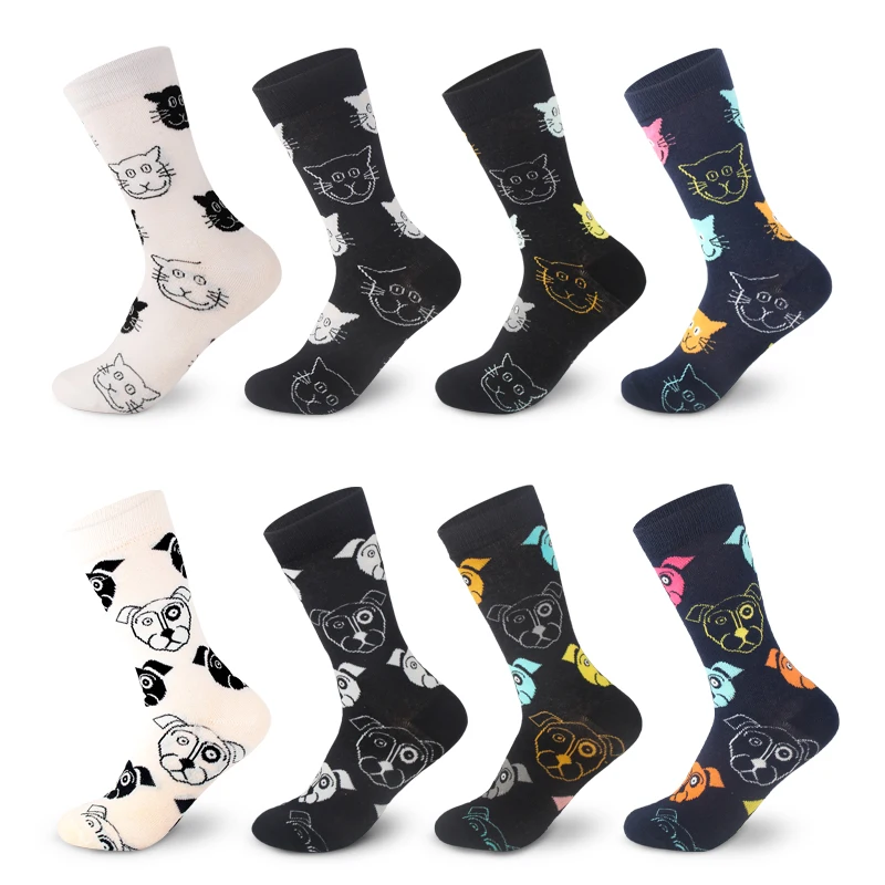 Новое поступление женские забавные носки Мультяшные из чесаного хлопка с