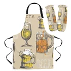 Кухонный Фартук, манжета, винтажные текстовые пивные очки, домашние аксессуары для мужчин, женщин, детей, аксессуары для выпечки