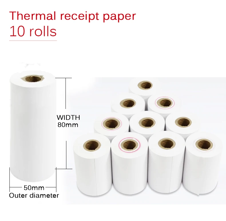 R 10 Rolls 80x50mm NT-806 80 мм Термопринтер автоматический резак ресторан кухня POS принтер USB+ Серийный+ Ethernet Wifi Bluetooth NETUM - Цвет: R 10 Rolls 80x50mm